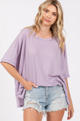 Lavender Waffle Knit Dolman Maternity Top