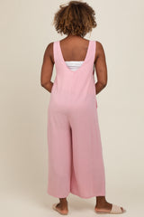 Pink V-Neck Wide Leg Jumpsuit