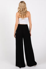 Black Wide Smock Waist Pants