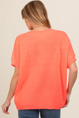 Coral V-Neck Chunky Knit Sweater Maternity Top