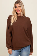 Brown Drop Shoulder Sweatshirt