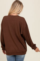 Brown Drop Shoulder Sweatshirt