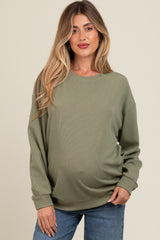 Olive Drop Shoulder Maternity Sweatshirt