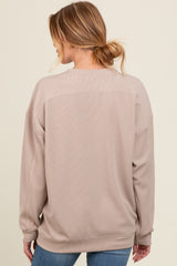 Beige Drop Shoulder Maternity Sweatshirt