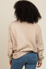 Beige Lace French Terry Top