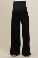 Black Wide-Leg Maternity Trousers