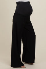 Black Wide-Leg Maternity Trousers