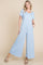 Light Blue Ribbed Wide Leg Jumpsuit