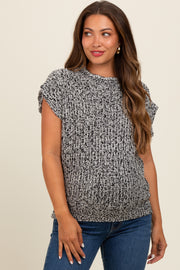 Black Multicolor Maternity Sweater Vest