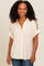Beige Button Down Lace-Up Shoulder Top
