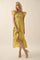 Key Lime Solid Square-Neck Smock-Bodice Midi Dress