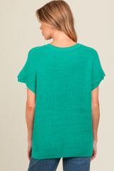 Jade Dolman Short Sleeve Side Slit Maternity Sweater Top