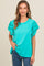 Turquoise Eyelet Lace Short Sleeve Top