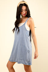 Blue Comfy Knit Maternity Mini Dress with Shorts