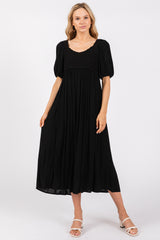 Black Short Sleeve Knit Top Dress