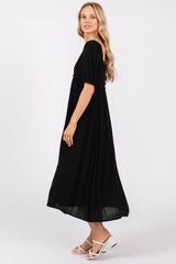 Black Short Sleeve Knit Top Dress