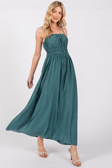 Teal Sleeveless Square Neckline Maternity Maxi Dress