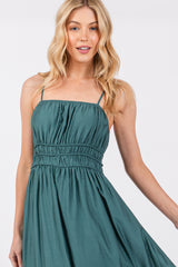 Teal Sleeveless Square Neckline Maxi Dress