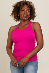 Fuchsia Basic Ribbed Tank Top