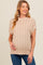Beige Crochet Knit Short Sleeve Sweater Maternity Top