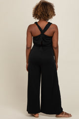 Black Racerback Wide Leg Jumpsuit