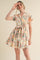 Pink Multi Floral Button Down Short Sleeve Mini Dress