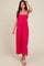 Fuchsia Paisley Print Halter Midi Dress