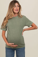 Olive Basic Maternity T-Shirt