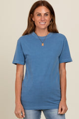 Blue Basic Maternity T-Shirt