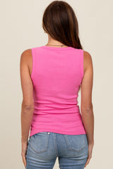 Coral Basic Ribbed Knit Tank