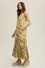 Dark Yellow Printed Maxi Dress