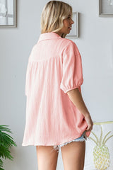 Light Pink Collared Button Down Blouse