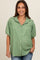 Green Collared Button Down Maternity Blouse