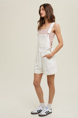 Off White Cuffed Denim Shortall