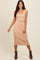 Taupe Ribbed Square Neck Sleeveless Crop Skirt Set