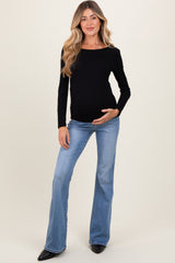 Light Blue Vintage Wash Flare Maternity Jeans