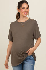 Olive Relaxed Fit Maternity T-Shirt