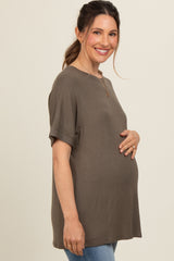 Olive Relaxed Fit Maternity T-Shirt