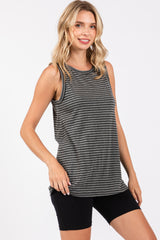 Charcoal Striped Tank Top