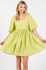 Lime Babydoll Mini Dress