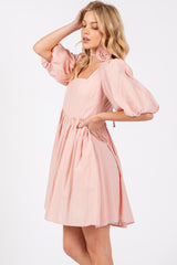 Light Pink Babydoll Mini Dress