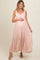 Peach Floral Button Down Maternity Maxi Dress