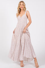 Lavender Floral Button Down Maternity Maxi Dress