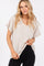 Cream Front Pocket Short Sleeve Top