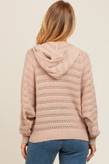 Beige Pointelle Knit Sweater