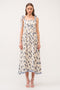 Blue Button Front Midi Dress