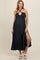 Charcoal Halter Deep V-Neck Maternity Maxi Dress