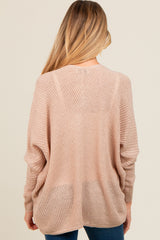 Cream Knit Open Front Maternity Cardigan