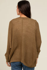 Olive Knit Open Front Cardigan