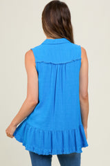 Blue Collared Maternity Tank